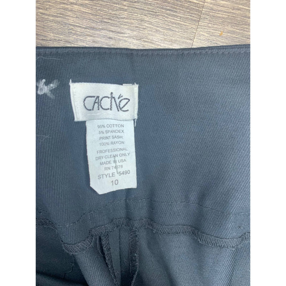 Cache Women's Black with Cheetah Dress Pants 10 - Picture 3 of 3